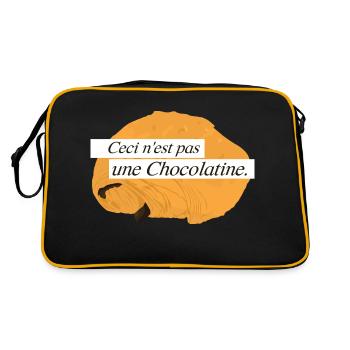 Ceci n'est pas une Chocolatine. - Sac Retro - noir/or - Dos