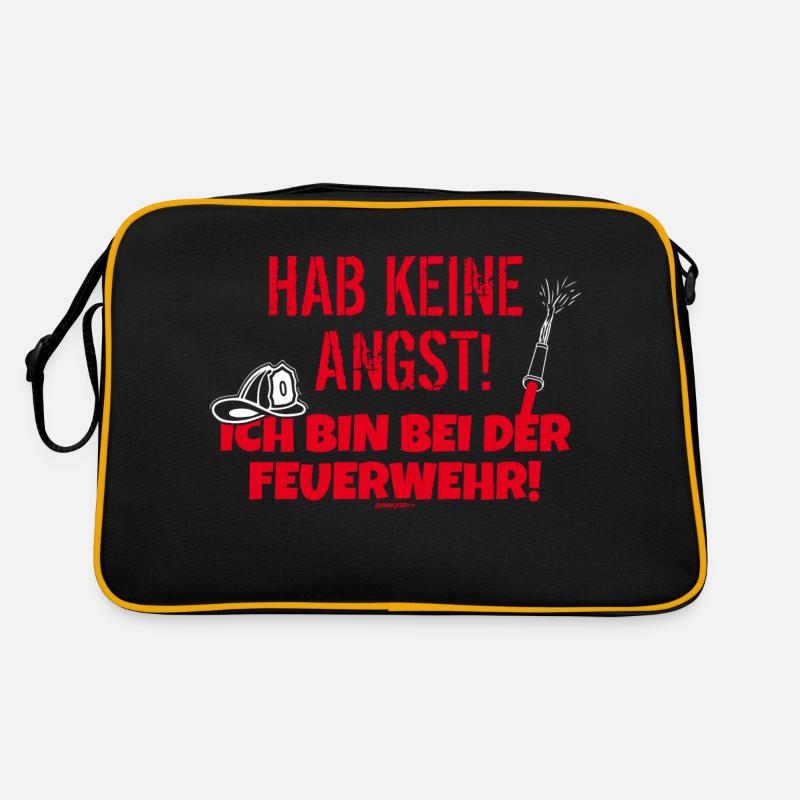 Ich bin bei der Feuerwehr - Retro Tasche - Schwarz/Gold