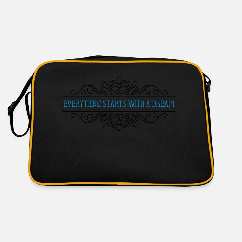 Everything starts with a dream - Retro Bag - black/gold