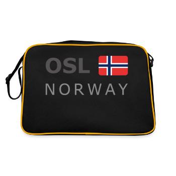 OSL NORWAY dark-lettered 400 dpi - Retro Bag - black/gold - Back