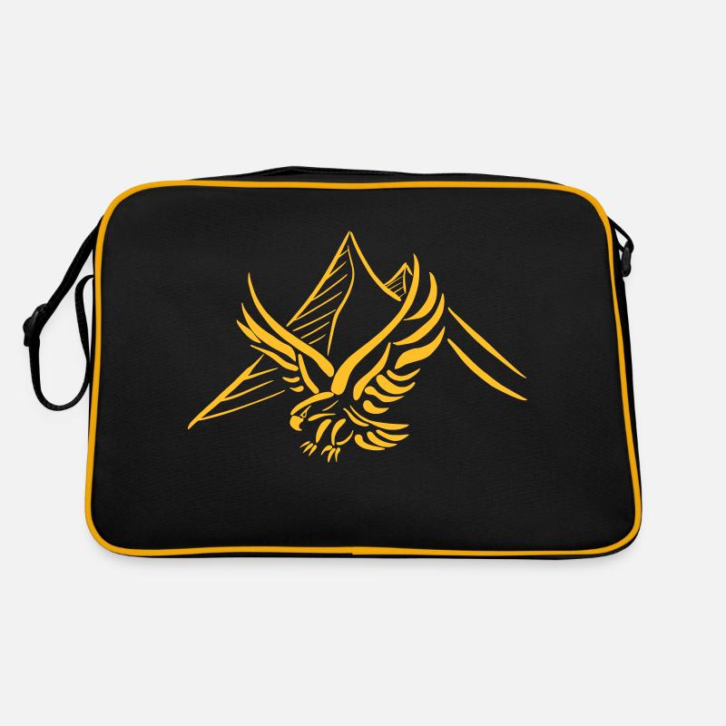 Goldener Adler Berg - Retro Tasche - Schwarz/Gold