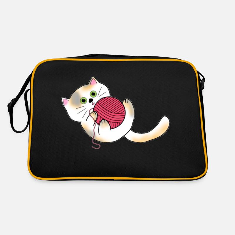 Garn Katze Retro Tasche
