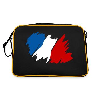 Frankreich Französische Fahne Franzose France Deko - Retro Tasche - Schwarz/Gold - Hinten