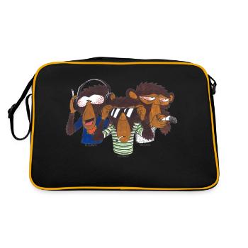 Les trois singes de la sagesse - Sac Retro - noir/or - Dos