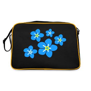 Forget me not flower2 - Retro Bag - black/gold - Back