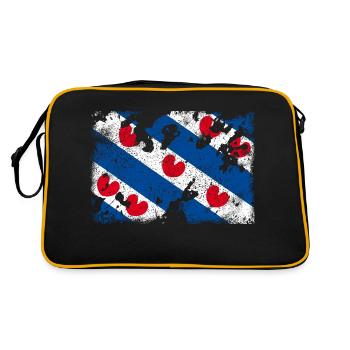Friesland Vintage - Retro Tasche - Schwarz/Gold - Hinten