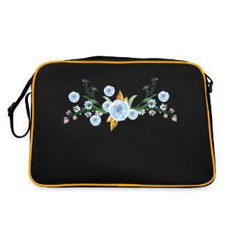 Blume - Retro Tasche - Schwarz/Gold - Hinten