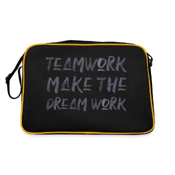 teamwork dream work team spirit team saying - Retro Bag - black/gold - Back