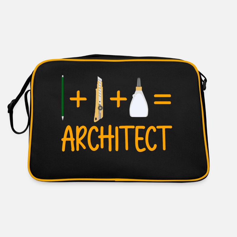 Architekt - Retro Tasche - Schwarz/Gold