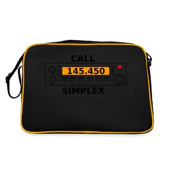 Radio call 145.450 Mhz ham radio - Retro Bag - black/gold - Back