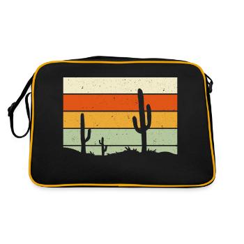 Desert with cacti - Retro Bag - black/gold - Back