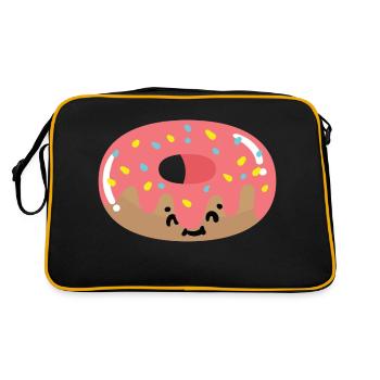 Beignet kawaii - Sac Retro - noir/or - Dos