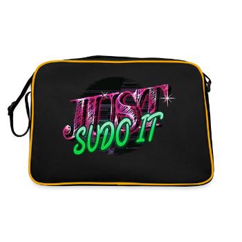 college student gift idea computer language father - Retro Bag - black/gold - Back