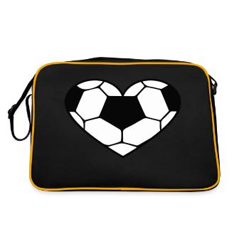 Football Soccer Heart - Retro Bag - black/gold - Back