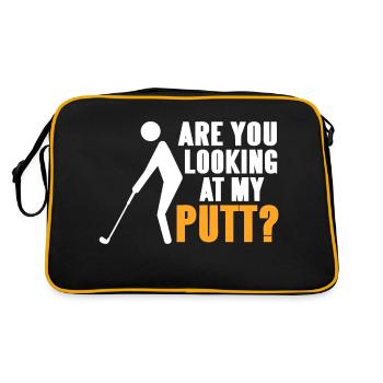 Regardez-vous Putt? Drôle de T-Shirt de Golf - Sac Retro - noir/or - Dos