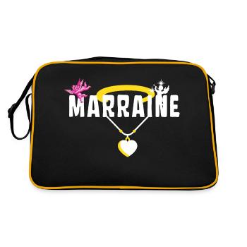 Marraine Baptême Chérubin - Collier avec Cœur - Sac Retro - noir/or - Dos