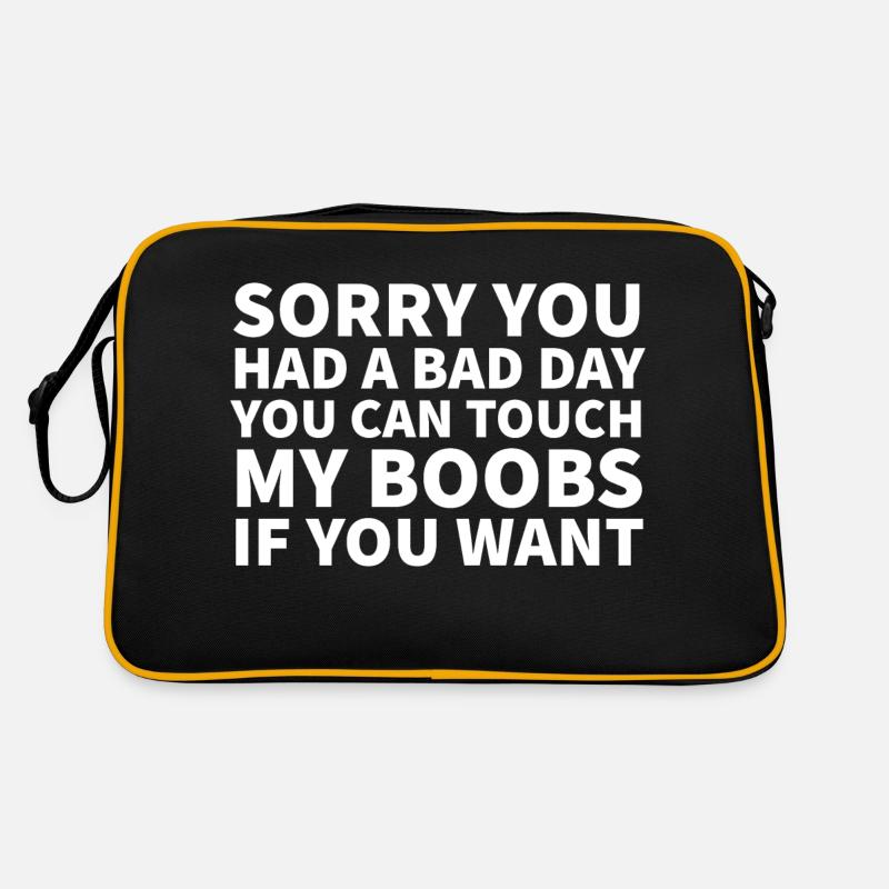 touch my boobs - Retro Tasche - Schwarz/Gold
