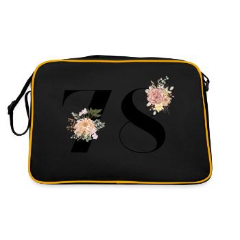 78e anniversaire fleuris (Cadeau de 78 ans) - Sac Retro - noir/or - Dos