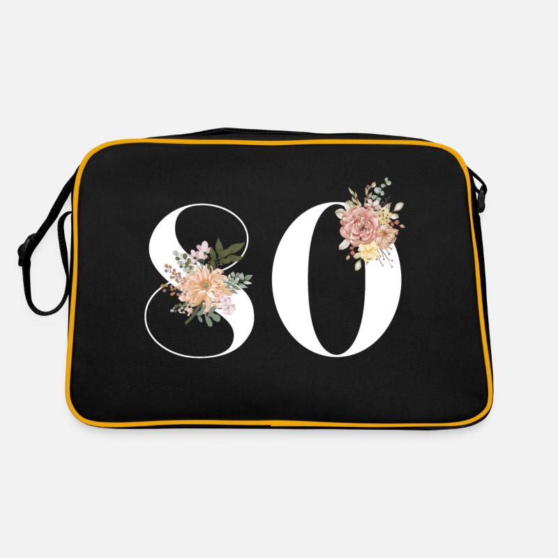80e anniversaire fleuris (Cadeau de 80 ans) Sac Retro