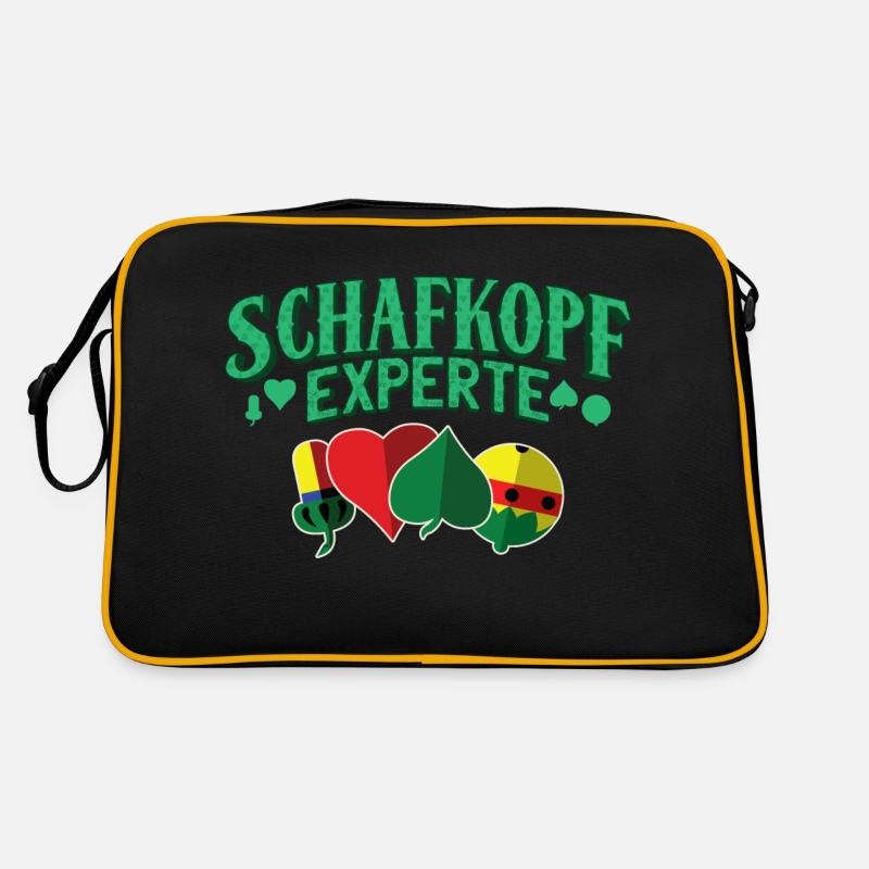 Schafkopf Experte Schafkopf Symbole - Retro Tasche - Schwarz/Gold