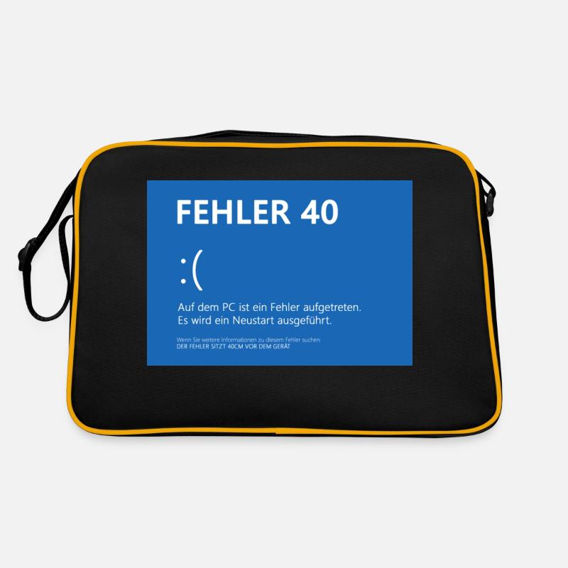 Fehler 40 - Retro Tasche - Schwarz/Gold