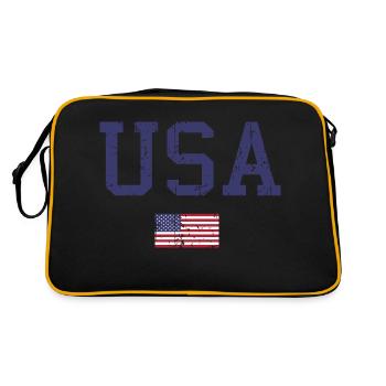 usa flag font vintage - Sac Retro - noir/or - Dos