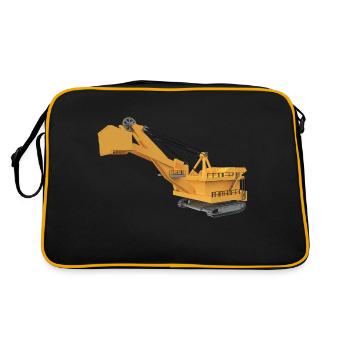 Riesiger Bagger - Retro Tasche - Schwarz/Gold - Hinten