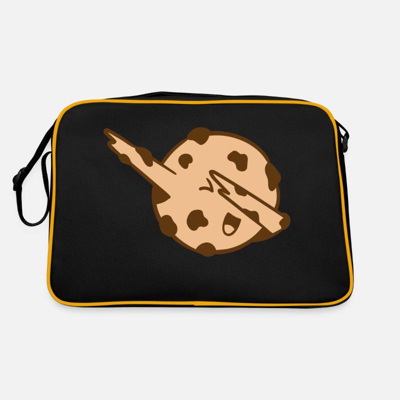 Dabbing Cookie dabbendes Plätzchen Dab Geschenk - Retro Tasche - Schwarz/Gold