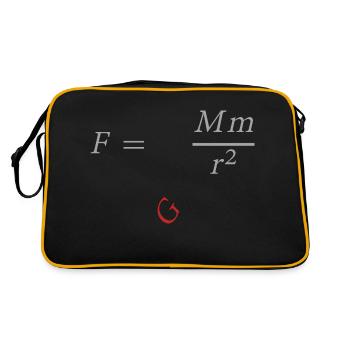 Isaac Newton - Retro Tasche - Schwarz/Gold - Hinten