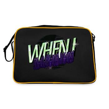 basketball bday funny sayings barbells happy - Retro Tasche - Schwarz/Gold - Hinten