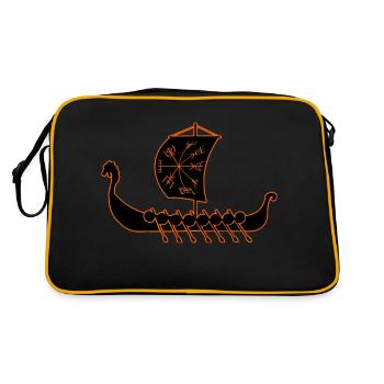 Drakkar - Dragon Boat - Retro Bag - black/gold - Back