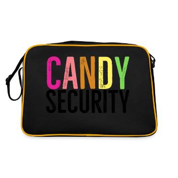 Süßigkeiten Sicherheit - Retro Tasche - Schwarz/Gold - Hinten