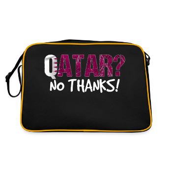Qatar Boycott Flag Gift - Retro Bag - black/gold - Back