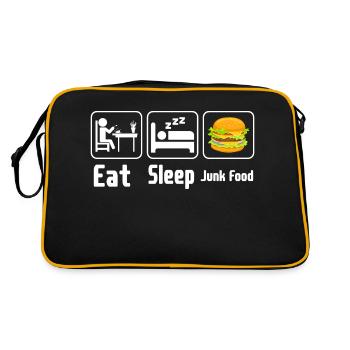 Eat Sleep Junk Food - Retro Bag - black/gold - Back
