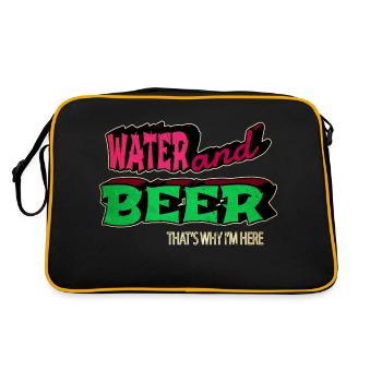 awesome beer apparel beer drinking beer pong - Retro Tasche - Schwarz/Gold - Hinten