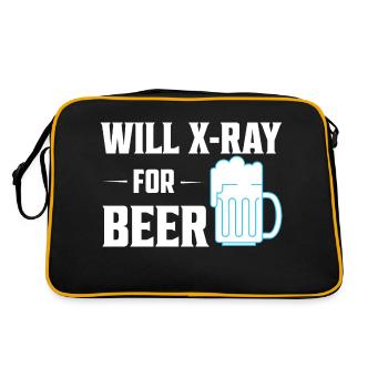 Will X-Ray For Beer X-Ray Rad Tech Radiology - Retro Tasche - Schwarz/Gold - Hinten