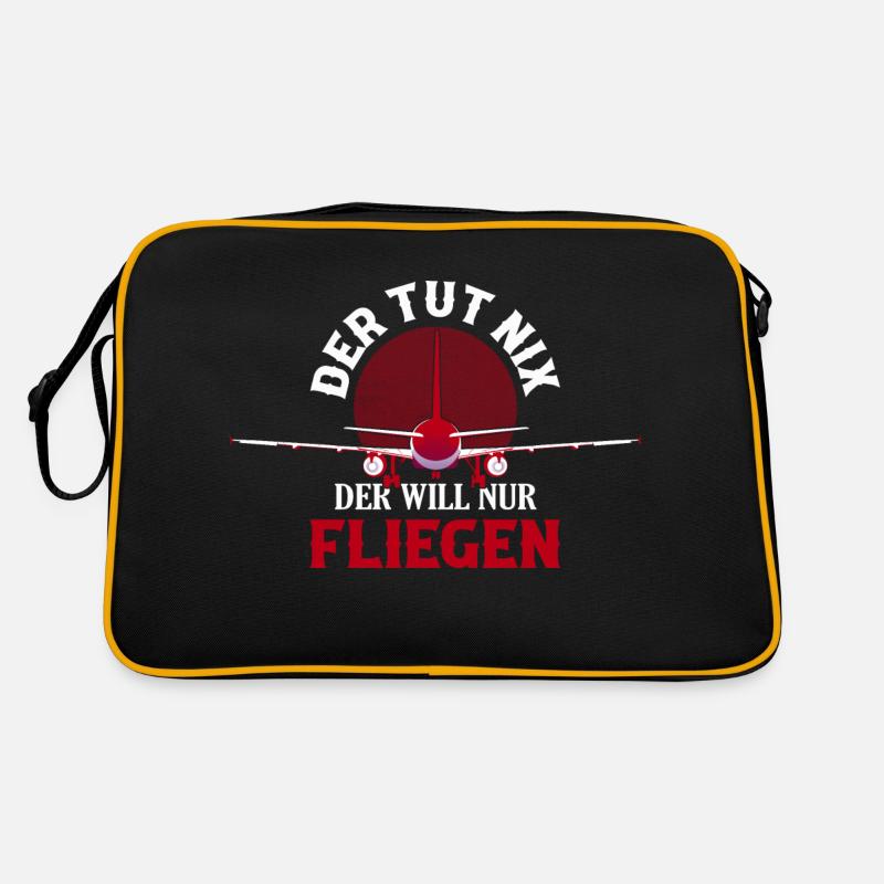 Der tut nix der will nur fliegen Flugzeug Pilot Retro Tasche