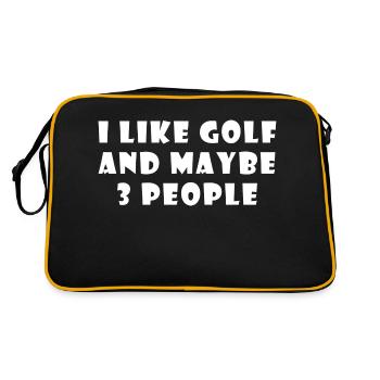 I Like Golf And Maybe 3 People - Retro Bag - black/gold - Back