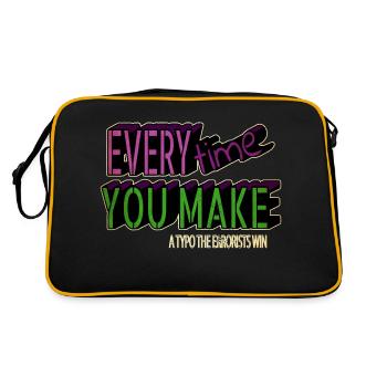 anniversary birthday present blogging funny quote - Retro Bag - black/gold - Back