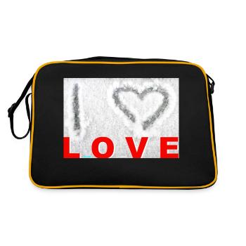 ZoffArt I love LOVE - Retro Tasche - Schwarz/Gold - Hinten