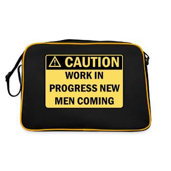 Caution work in progress new men coming - Retro Bag - black/gold - Back