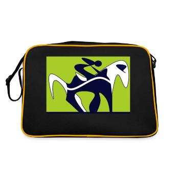 Derjenige, der zwischen Yin und Yang reitet - Retro Tasche - Schwarz/Gold - Hinten