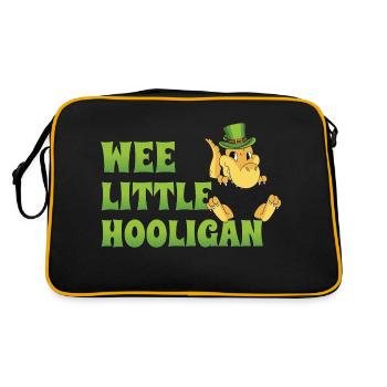 Wee Little Hooligan T-Rex Dinosaurier St Patrick Tag - Retro Tasche - Schwarz/Gold - Hinten