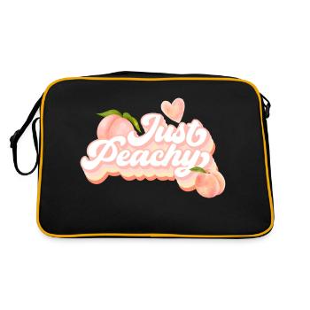 Summer Peach Design Heart Peaches Fruity - Sac Retro - noir/or - Dos