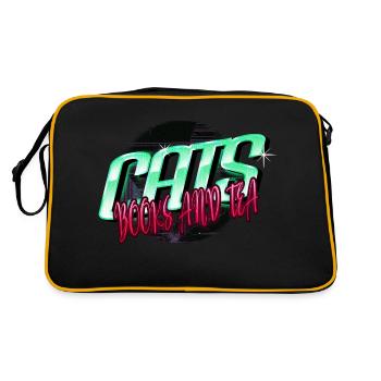 aww persian cat present valentines day i love cats - Retro Tasche - Schwarz/Gold - Hinten