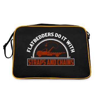 Flatbedders Do It With Straps And Chains Tow Truck - Retro Bag - black/gold - Back