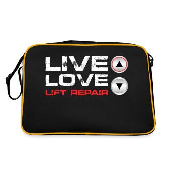 Live Love Lift repair - Retro Tasche - Schwarz/Gold - Hinten