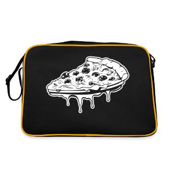 Pizza Fast Food Pizzeria - Retro Tasche - Schwarz/Gold - Hinten