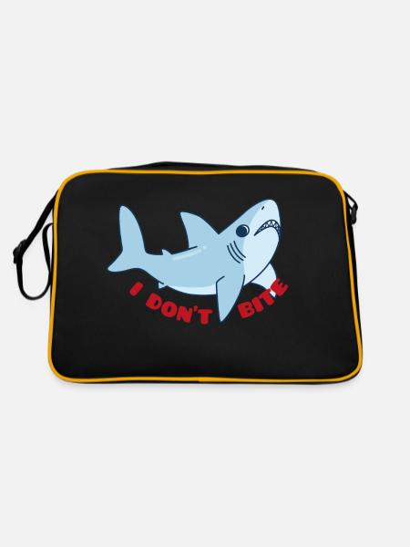 Meerestiere - Retro Tasche - Schwarz/Gold - Hinten