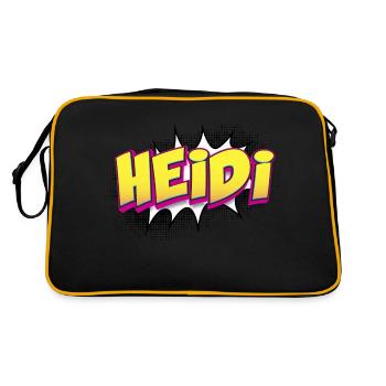 Heidi Nom personnalisé Style bande dessinée Pop Art, Heidi - Sac Retro - noir/or - Dos